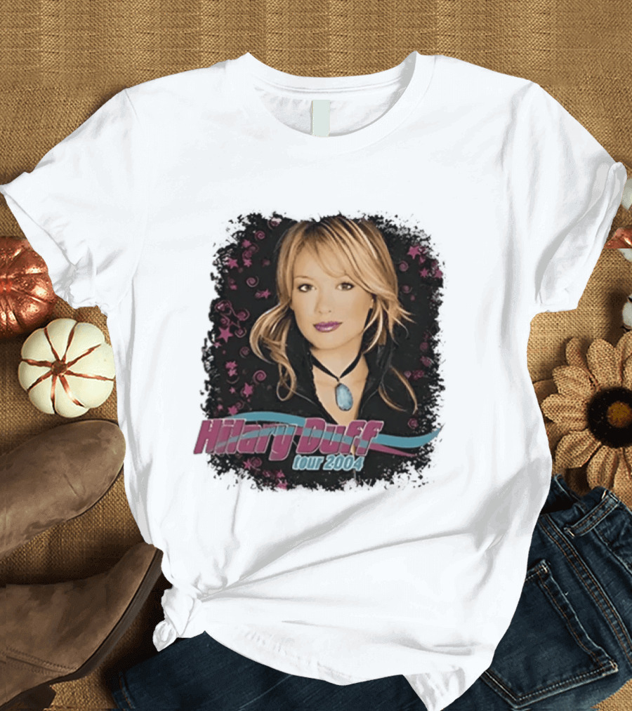 Hilary Duff Tour 2004 Y2K Pop Star Music Fashion T-Shirt