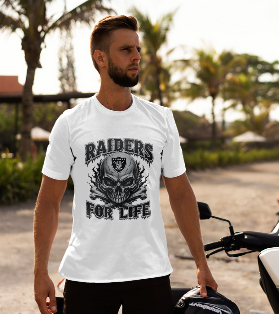 Las Vegas Raiders Skull Raiders For Life T-Shirt