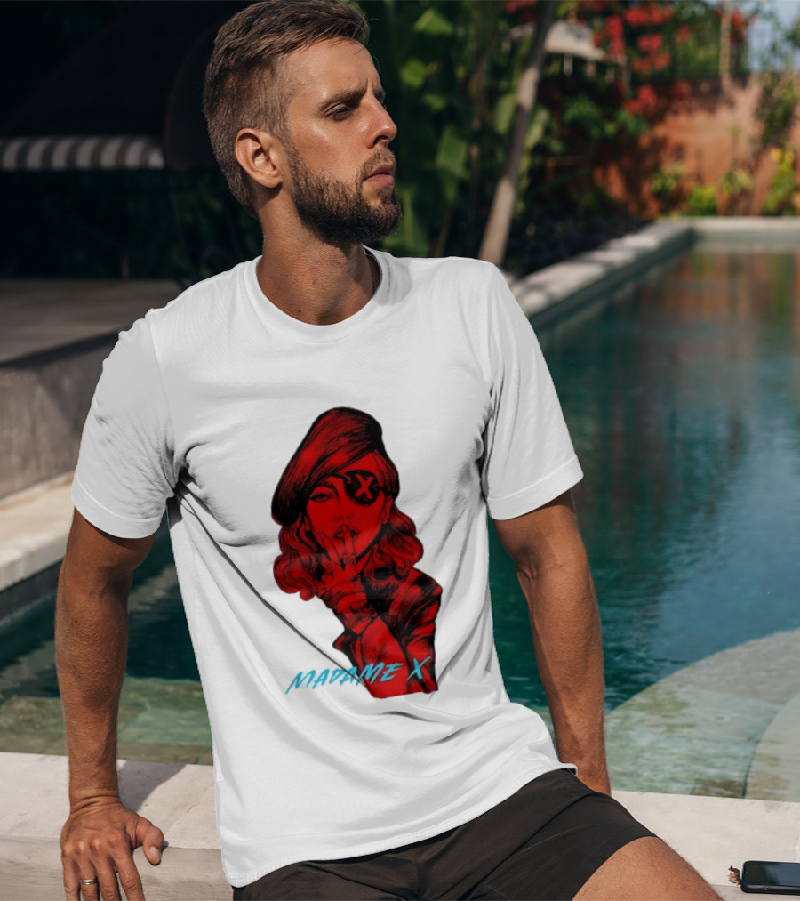 Madonna Madame X Beret Eye Patch Pop Music T-Shirt