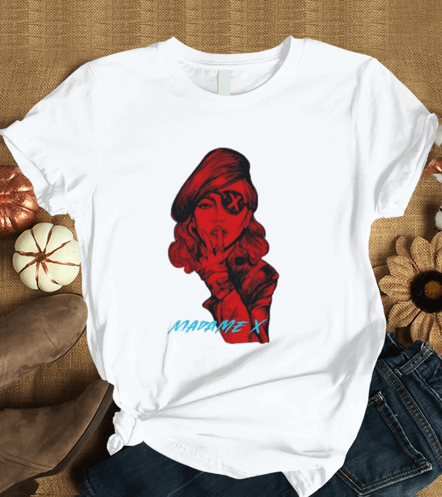 Madonna Madame X Beret Eye Patch Pop Music T-Shirt