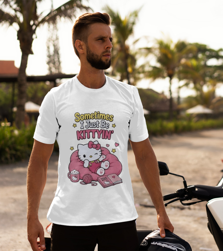 Hello Kitty Sometimes I Just Be Kittyin' Relaxing With Stars And Cozy T-Shirt