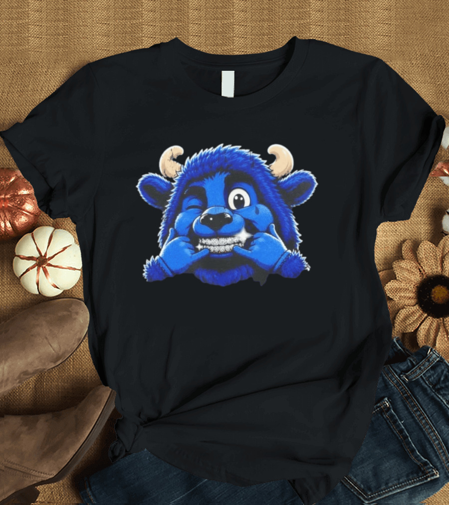 Buffalo Bills Billy Thuggin Character With Blue Buffalo Mascot And Braces T-Shirt