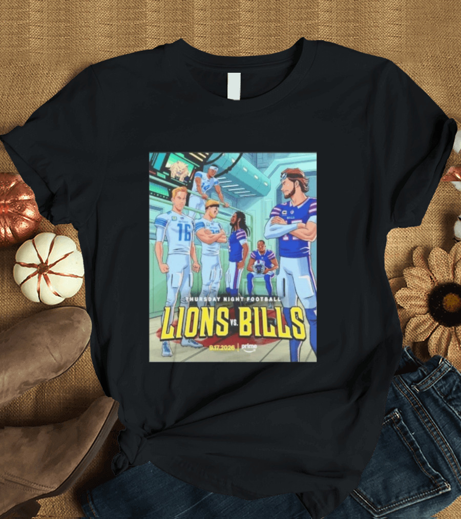 Thursday Night Football Lions Vs Bills 9.17.2026 Prime T-Shirt