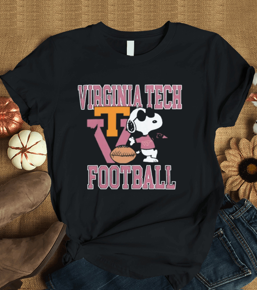 Virginia Tech Football Snoopy Let's Go Hokies T-Shirt