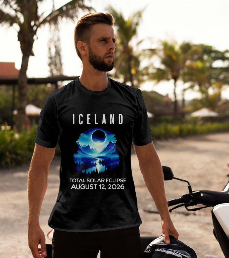 Iceland Solar Eclipse Event August 12 2026 Scenic Landscape T-Shirt