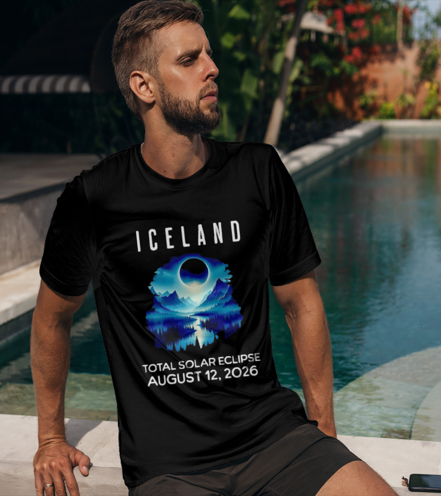 Iceland Solar Eclipse Event August 12 2026 Scenic Landscape T-Shirt