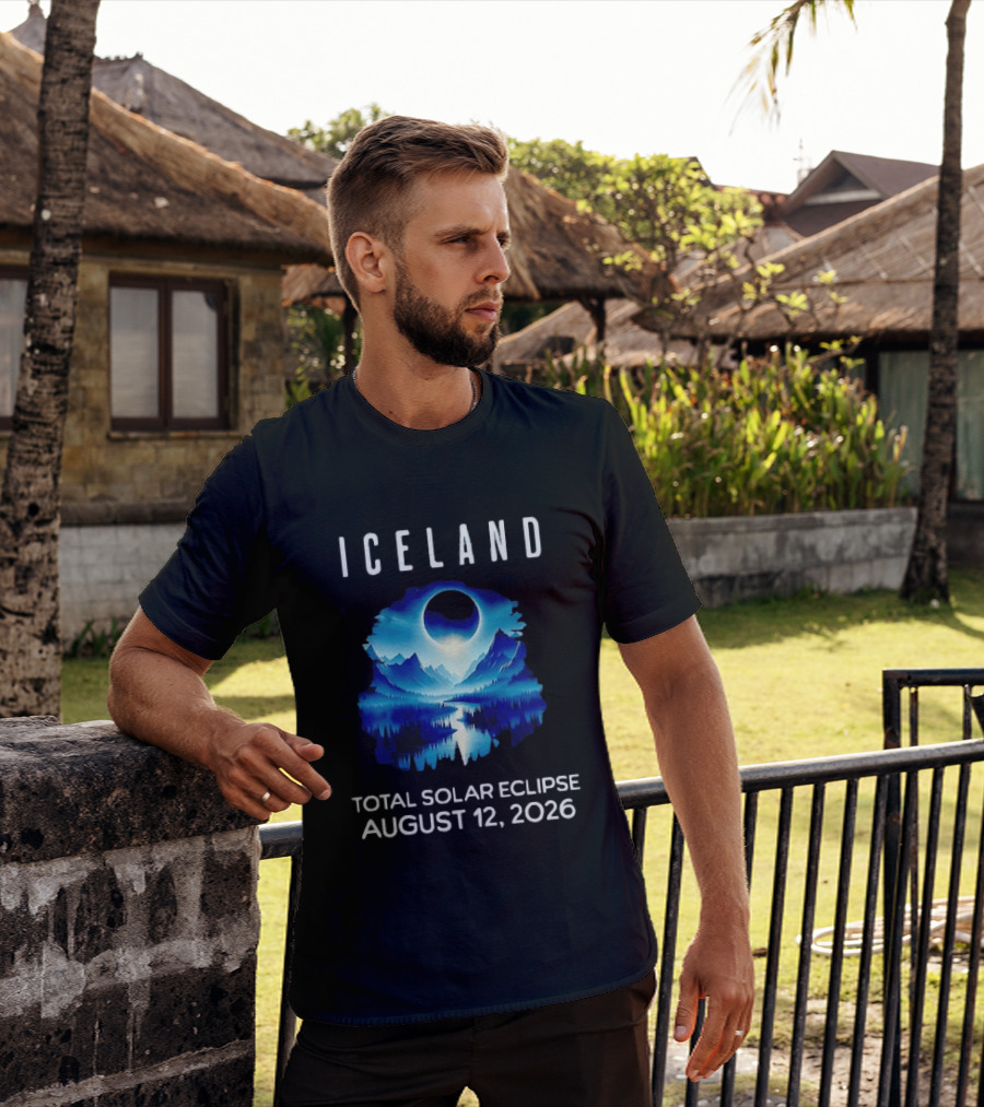 Iceland Solar Eclipse Event August 12 2026 Scenic Landscape T-Shirt