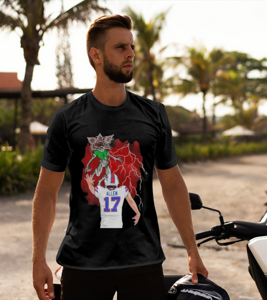 Josh Allen 17 Buffalo Bills Vs Demogorgon Stranger Things Epic T-Shirt