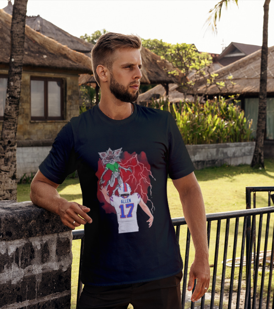 Josh Allen 17 Buffalo Bills Vs Demogorgon Stranger Things Epic T-Shirt