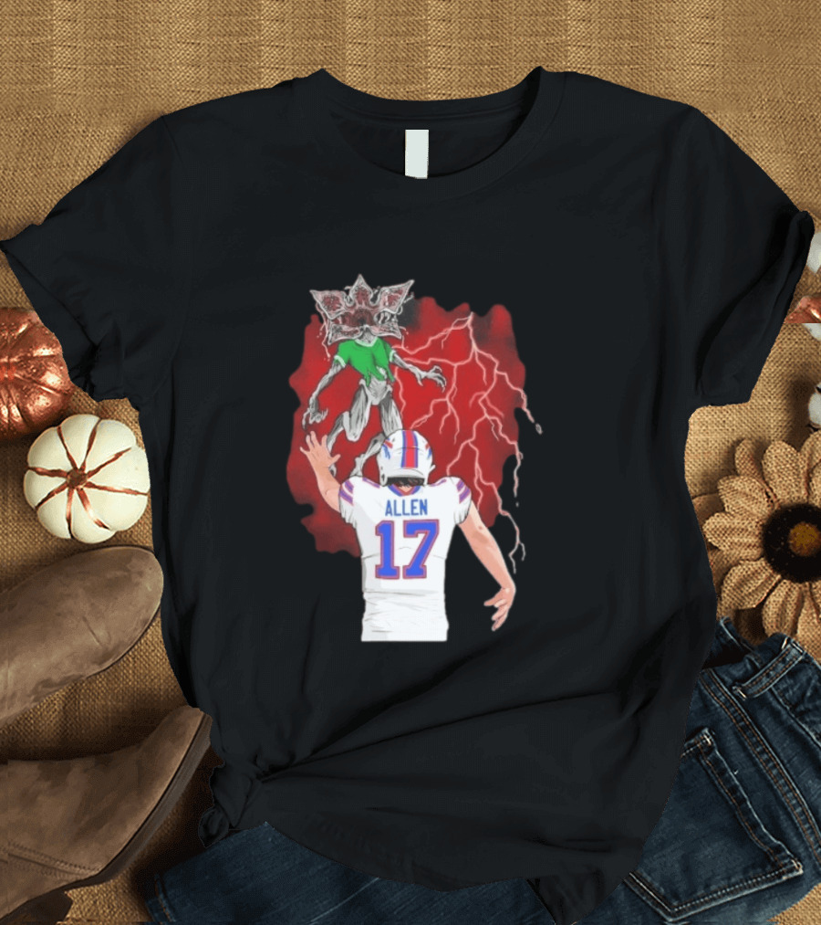 Josh Allen 17 Buffalo Bills Vs Demogorgon Stranger Things Epic T-Shirt