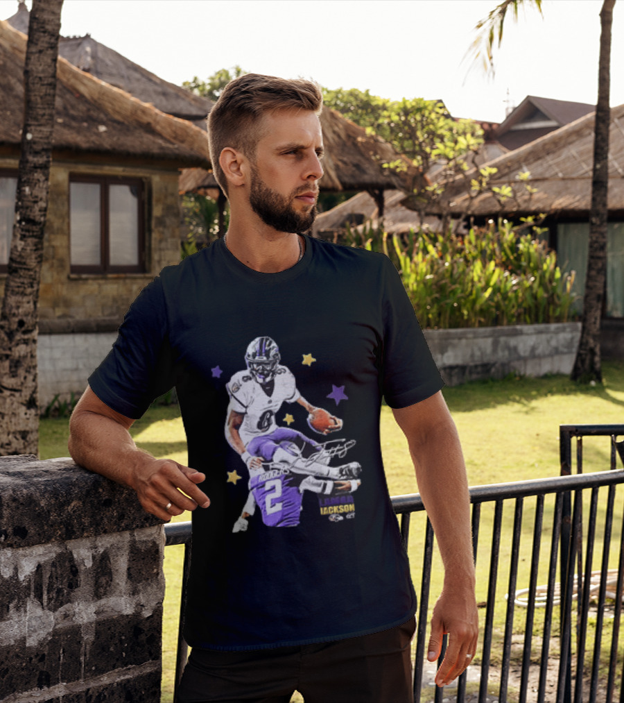Lamar Jackson Baltimore Ravens Stars Rodgers 2 NFL T-Shirt