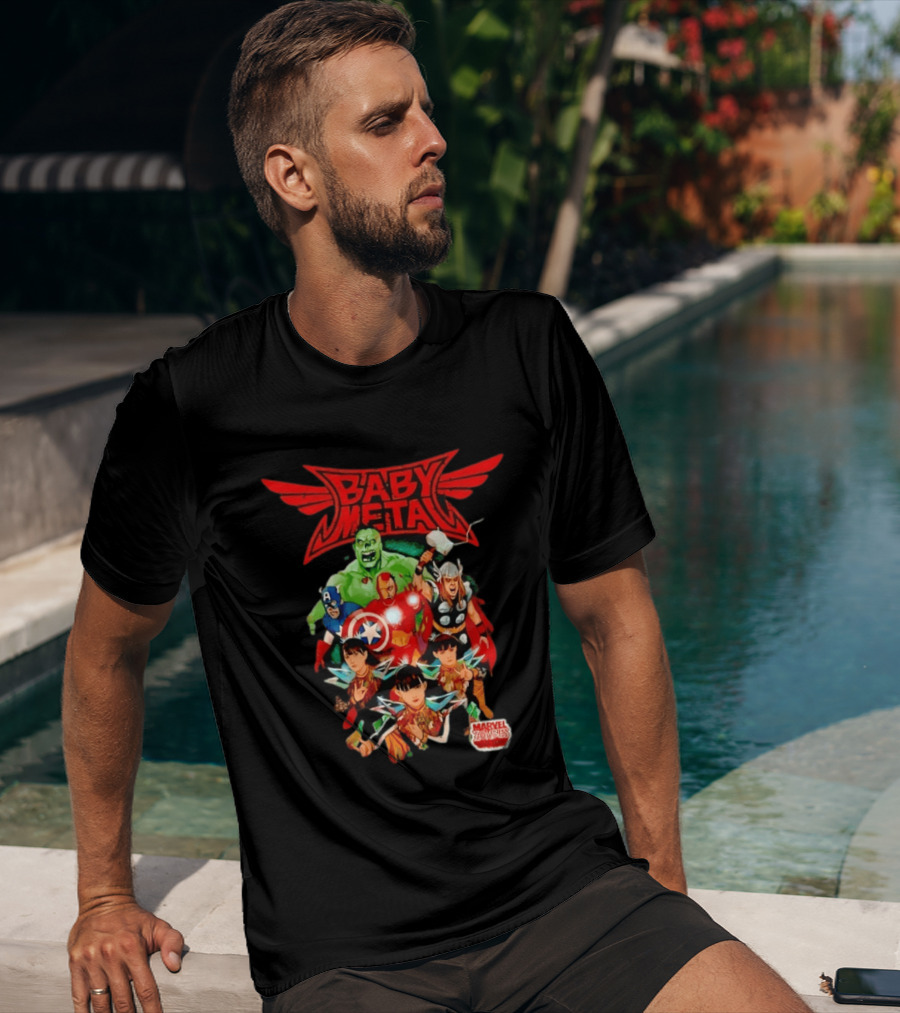 Babymetal X Marvel Zombies Avengers Collaboration May 2012 Heavy Metal T-Shirt