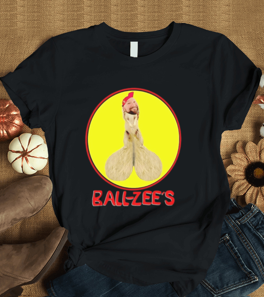 Ball Zee's Squirrel Meme Circle Red Cap T-Shirt