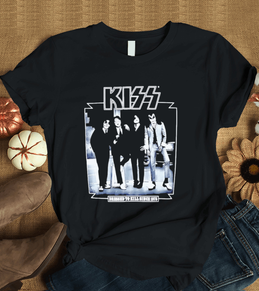 Kiss Dressed To Kill Since 1975 Rock Music Band T-Shirt