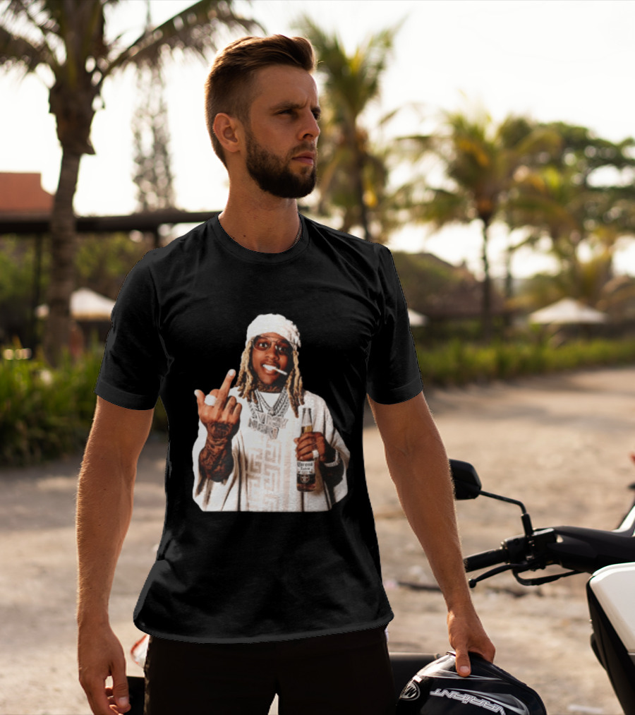 Lil Durk Only The Family Vroy Nick Corona Extra Beer Smoking Middle Finger T-Shirt