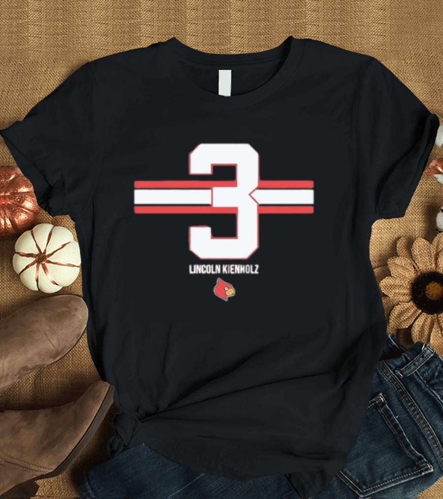 Lincoln Kienholz 3 Stripes Louisville Cardinals T-Shirt
