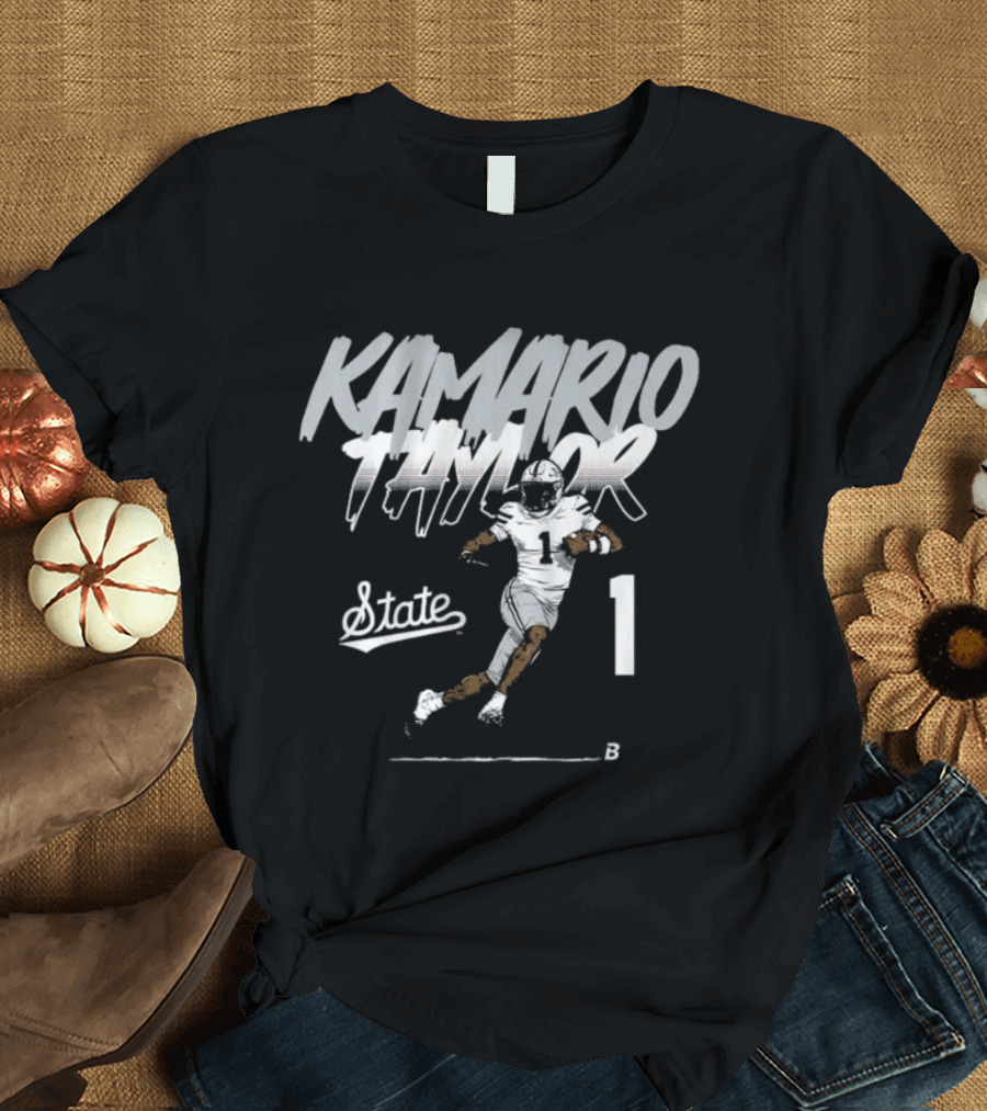 Kamario Taylor Number 1 Mississippi State Football Pose T-Shirt
