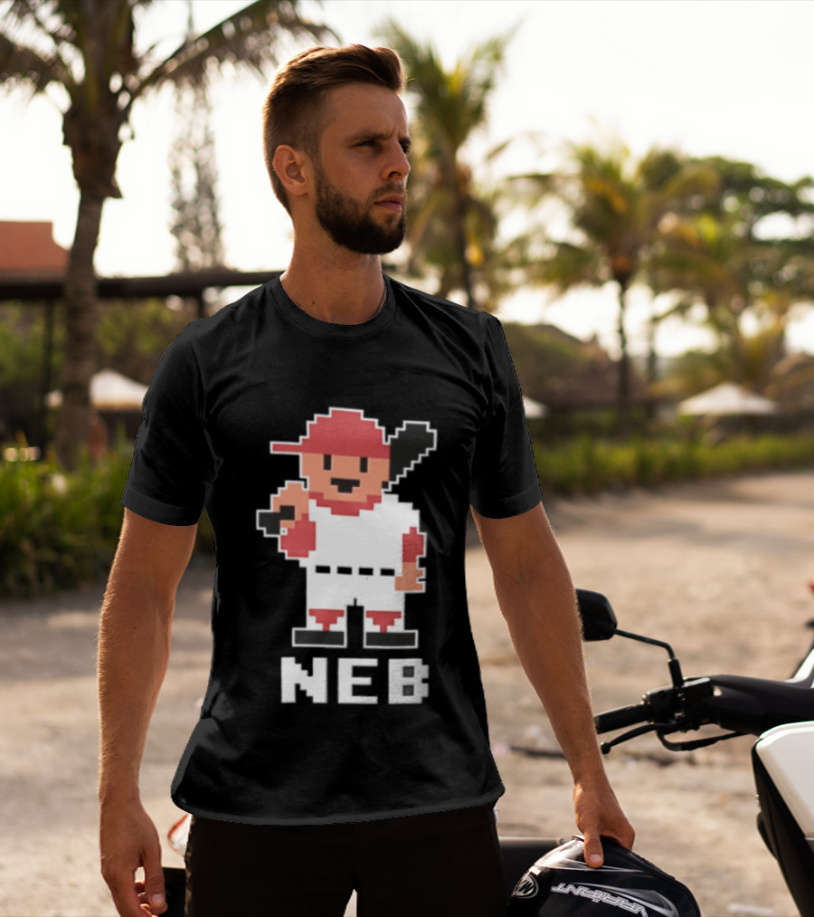 Nebraska Cornhuskers 8 Bit Baseball Player NEB T-Shirt