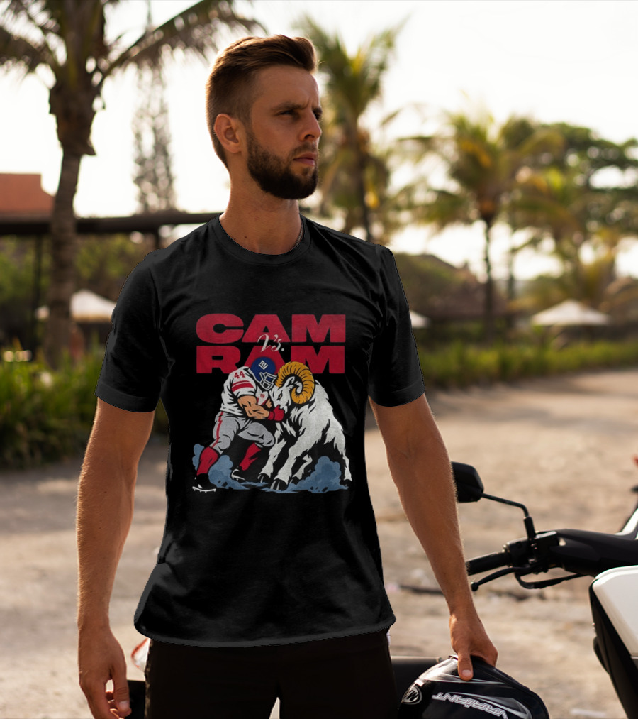 New York Giants Vs Rams Cam Ram Football Clash T-Shirt
