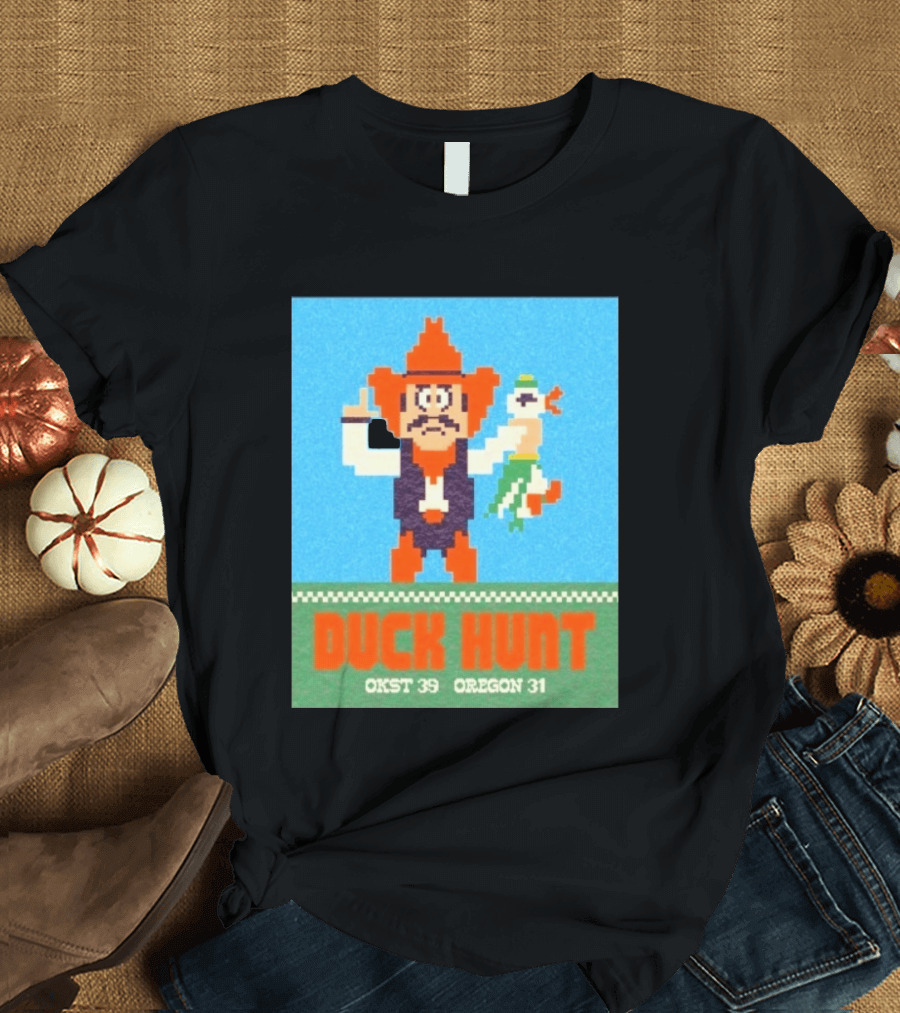 Oklahoma State Cowboys Duck Hunt OKST 39 Oregon 31 T-Shirt