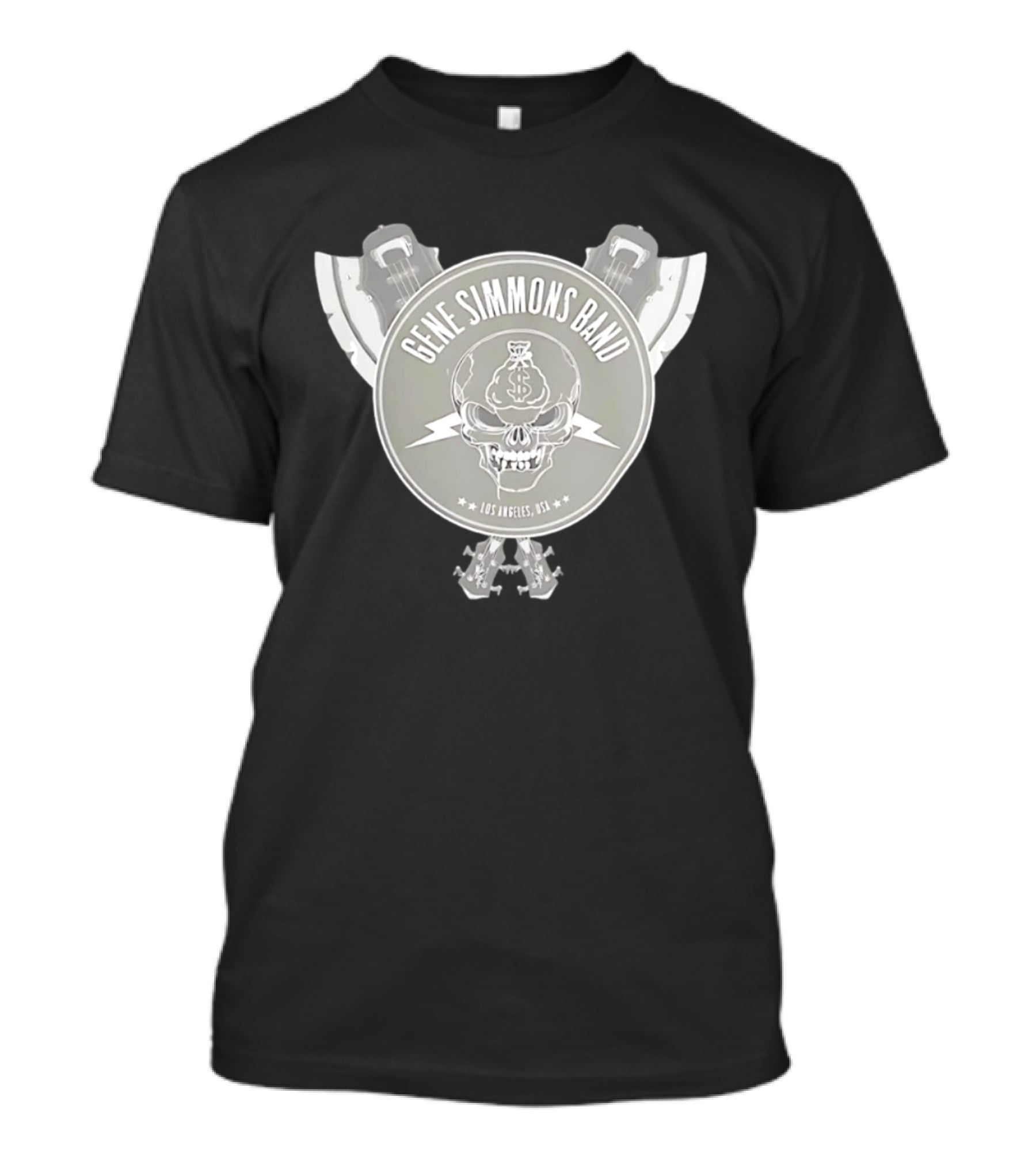 Gene Simmons Band Los Angeles USA Skull Dollar Bass Guitar Wings T-Shirt
