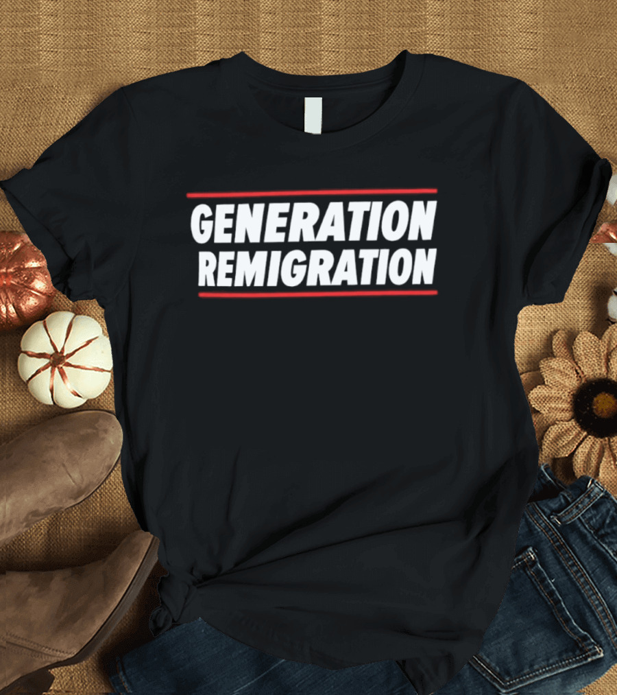 Generation Remigration Political Text Red Underlines T-Shirt