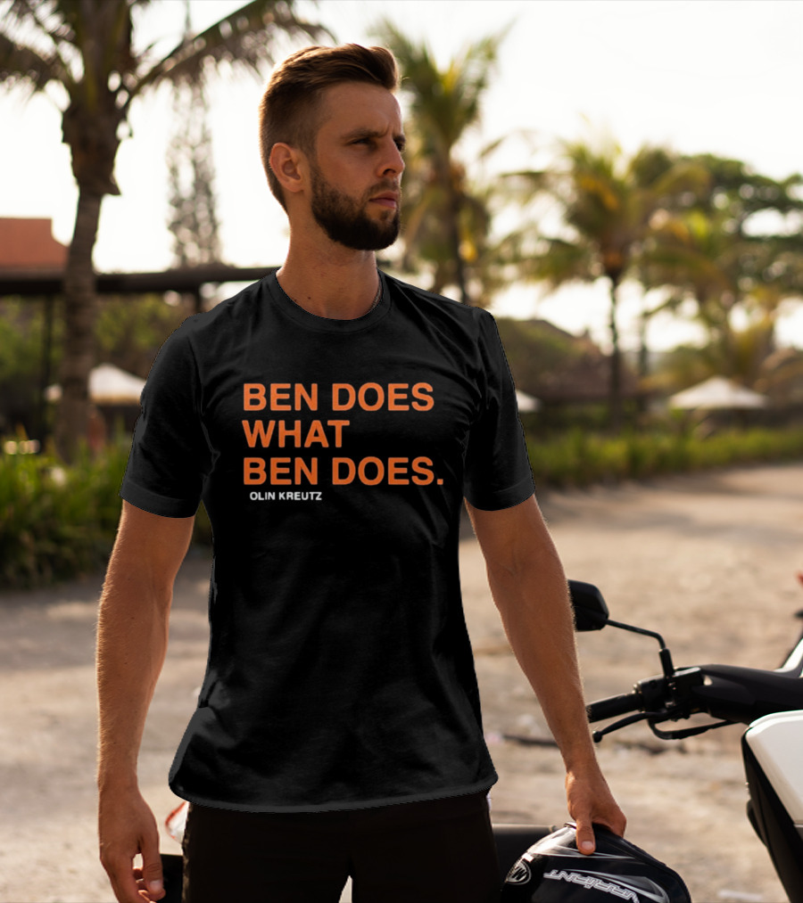 Ben Does What Ben Does Olin Kreutz Chicago Bears T-Shirt