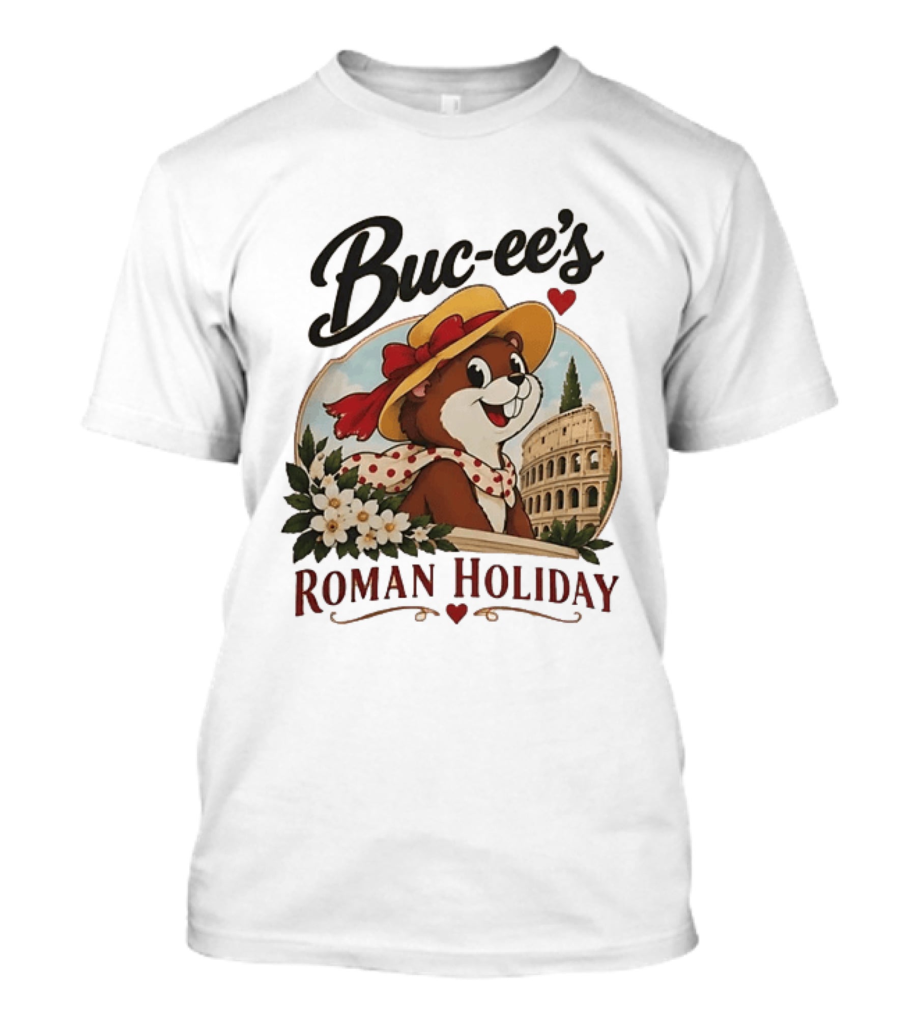 Buc Ee's Roman Holiday Travel Far Good Snacks Colosseum Adventure T-Shirt