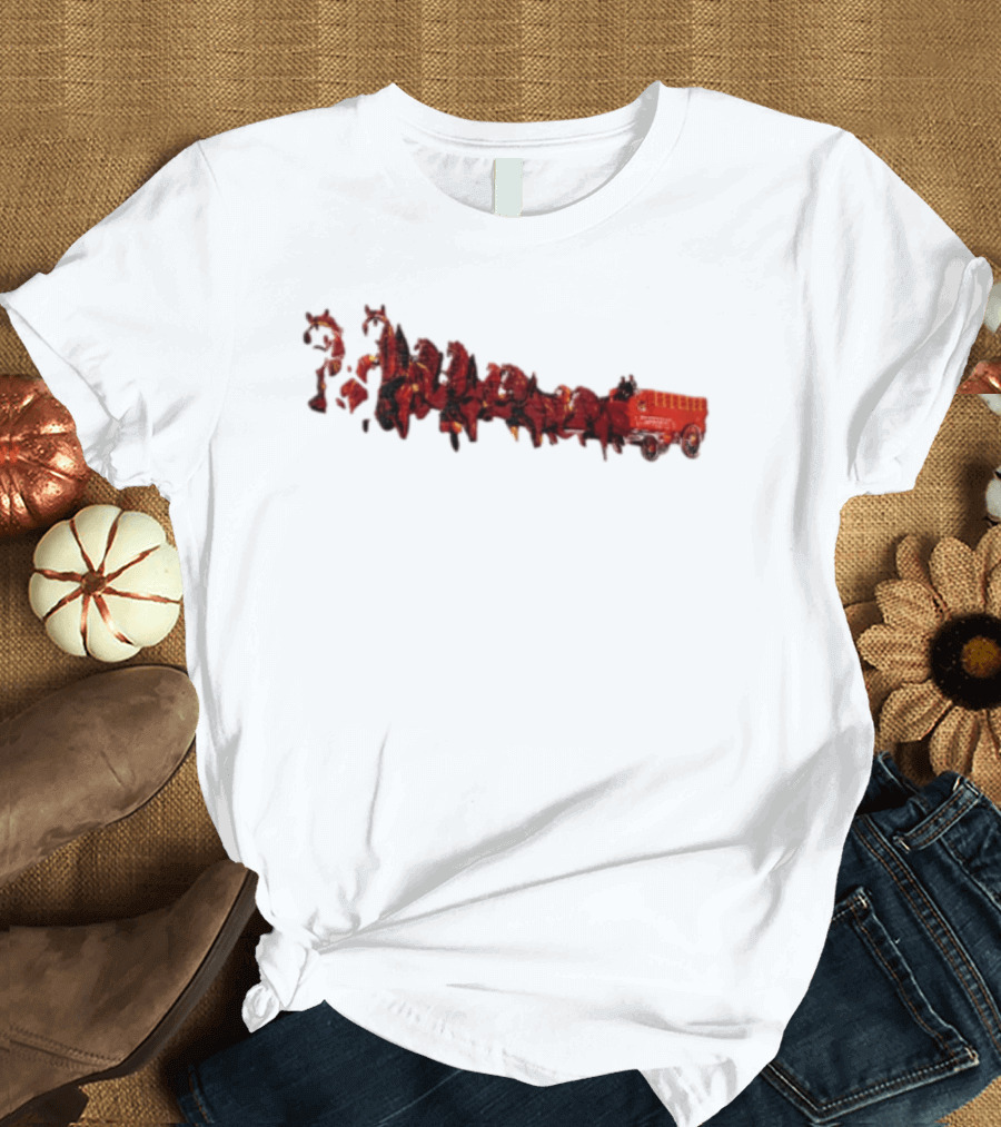 Budweiser Clydesdales Beer Wagon Team Horses T-Shirt