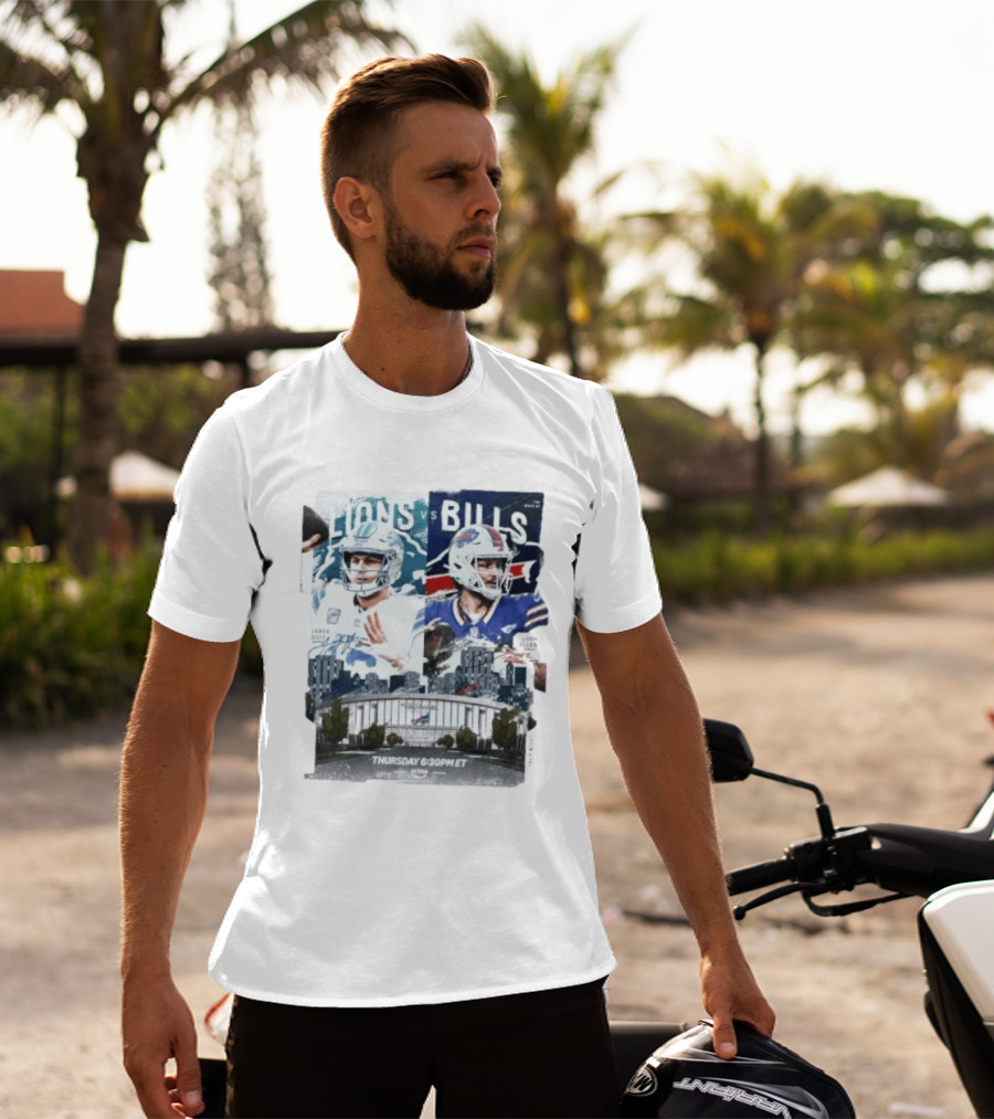 Jared Goff Detroit Lions Vs Josh Allen Buffalo Bills Thursday Night Football Week 02 6:30 PM ET T-Shirt