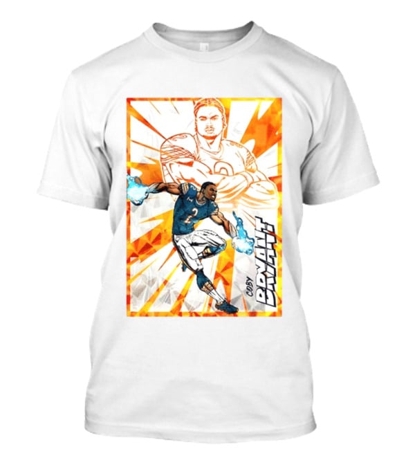 Coby Bryant Seattle Seahawks Football Card Dynamic Illustration With Chicago Bears T-Shirt