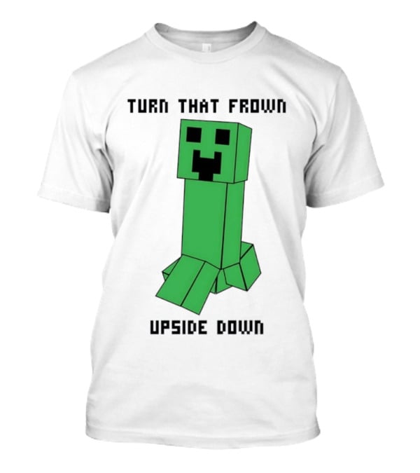 Creeper Turn That Frown Upside Down Gaming Block T-Shirt