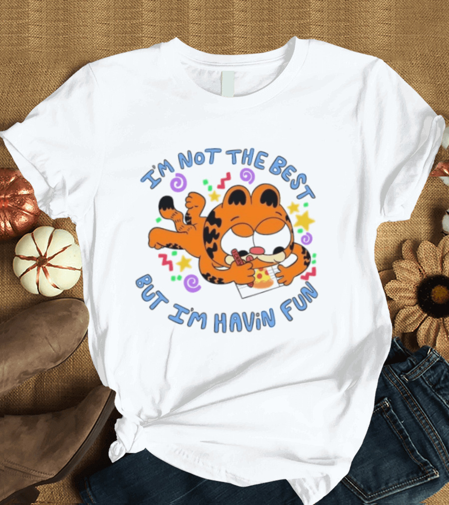 Lasagna Cat Not The Best But Havin' Fun Retro Comic T-Shirt
