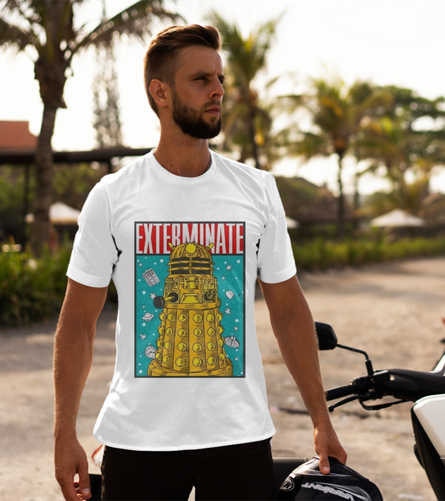 Doctor Who Dalek Exterminate Sci Fi BBC Classic Alien Robot T-Shirt