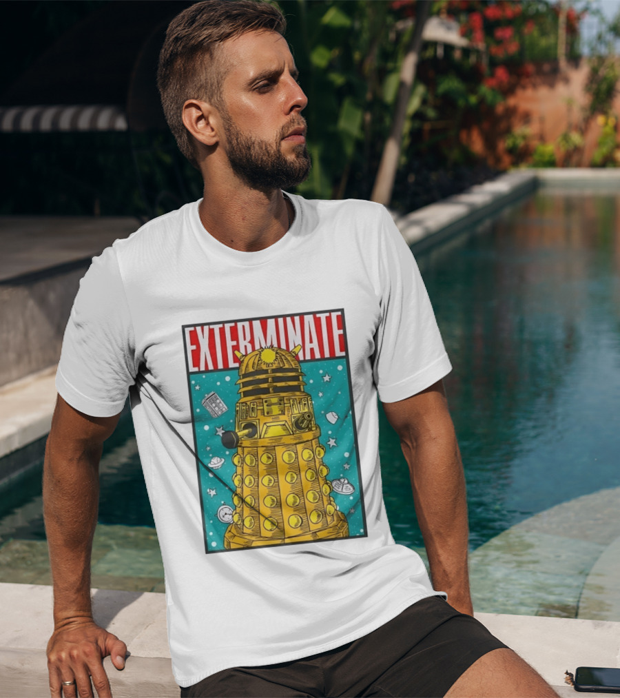 Doctor Who Dalek Exterminate Sci Fi BBC Classic Alien Robot T-Shirt