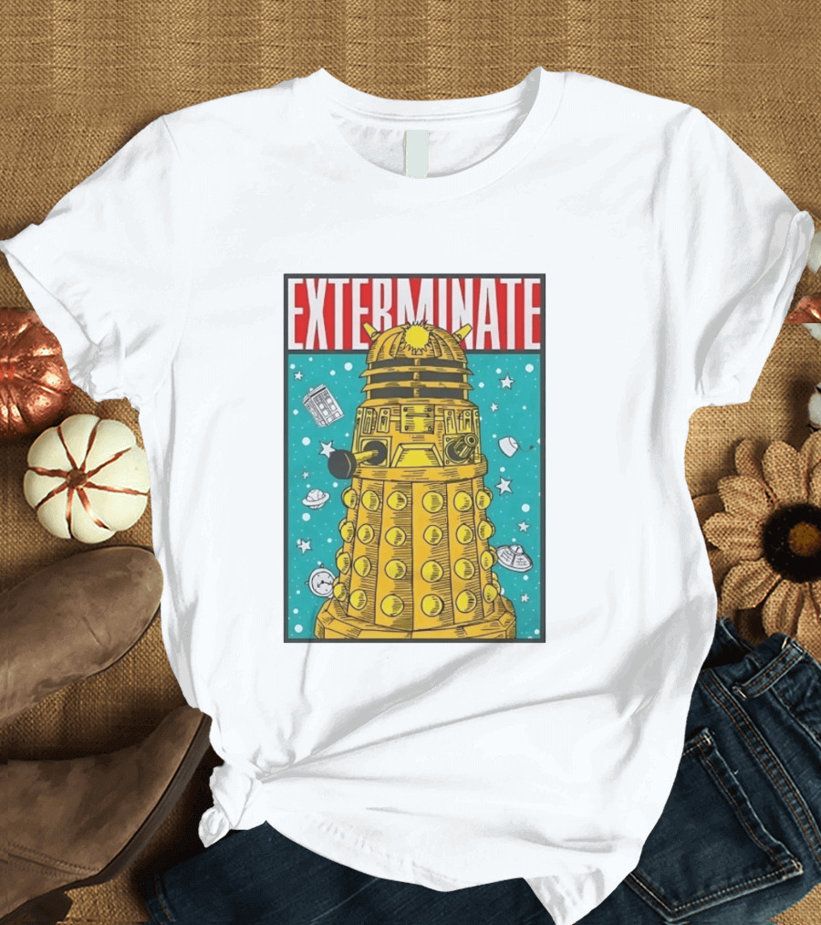 Doctor Who Dalek Exterminate Sci Fi BBC Classic Alien Robot T-Shirt