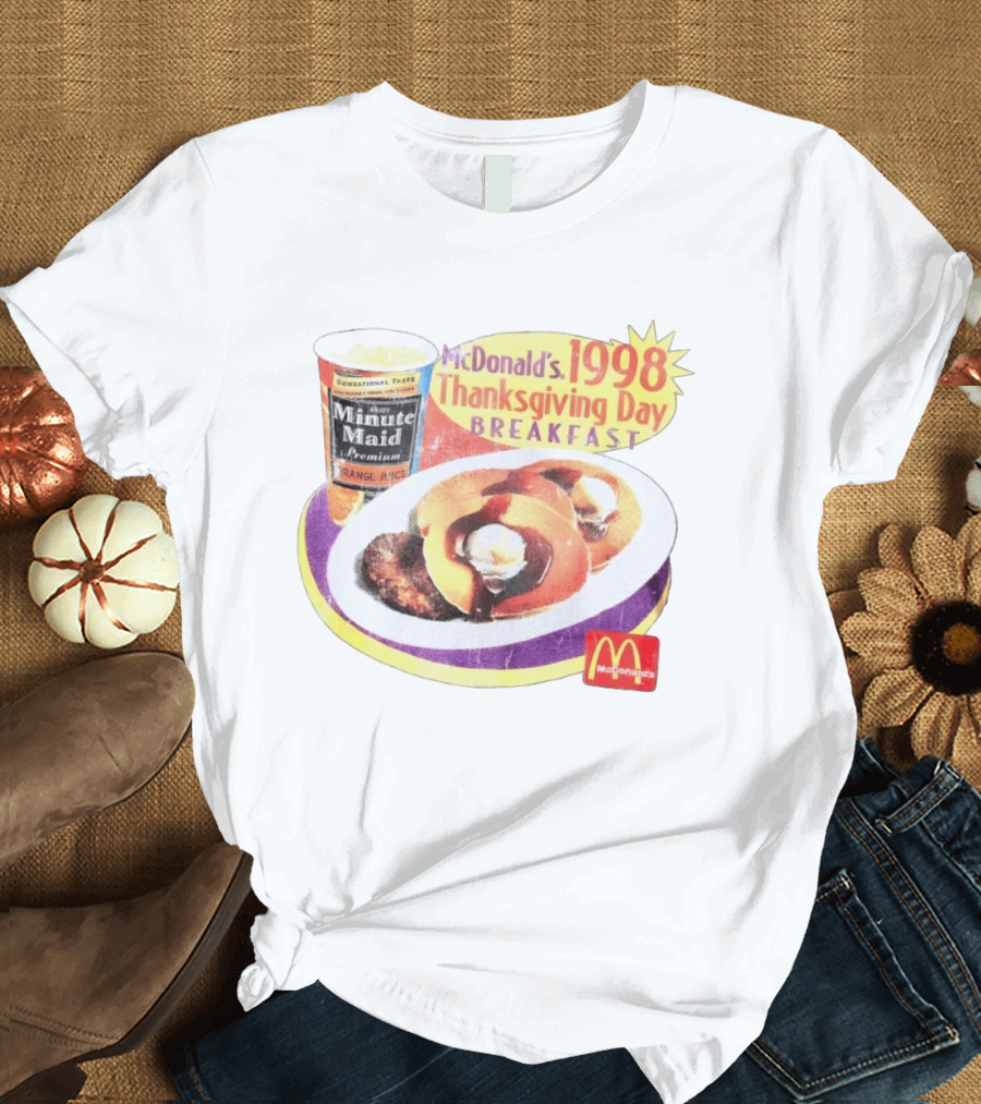 Minute Maid Orange Juice McDonald's 1998 Thanksgiving Day Breakfast Burgers T-Shirt