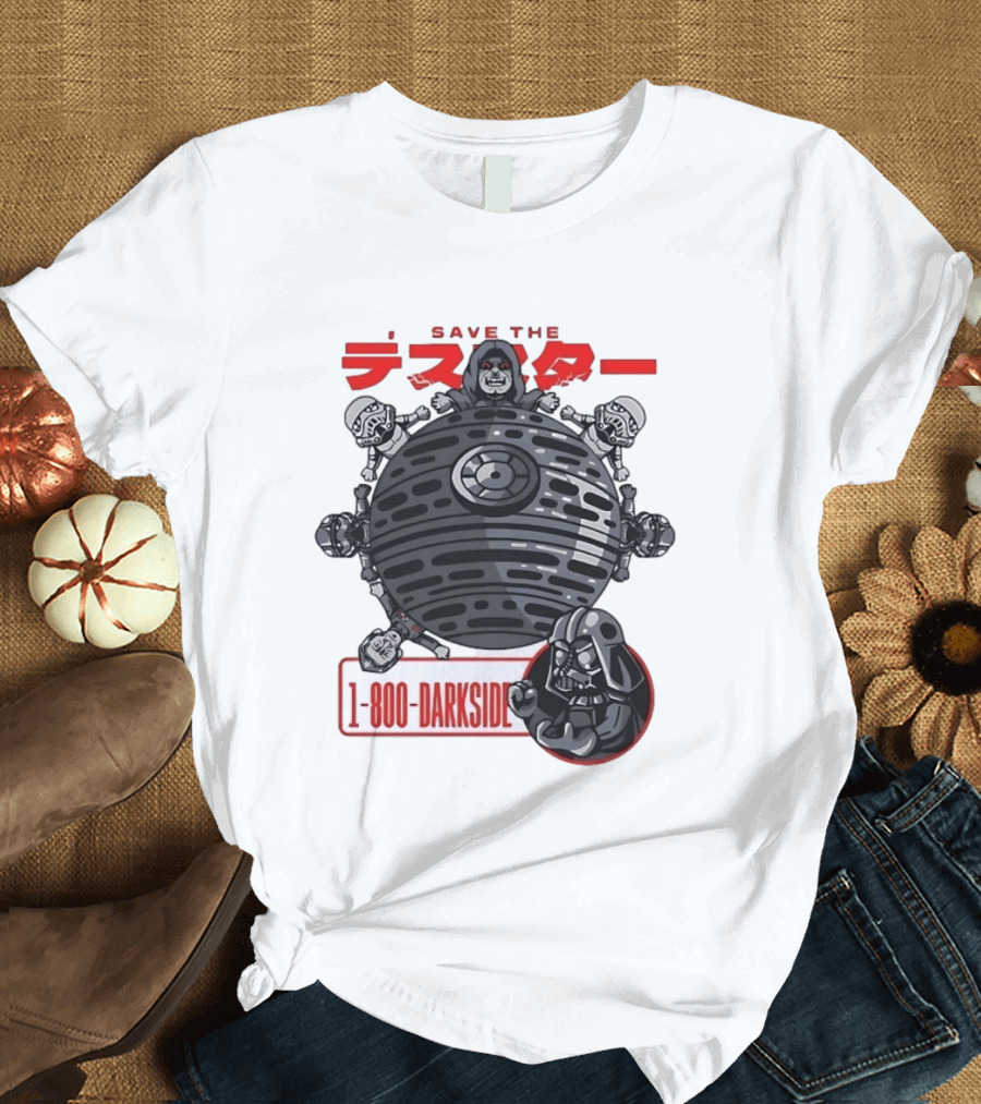 Save The Death Star 1 800 Darkside Star Wars Darth Vader And Stormtroopers T-Shirt