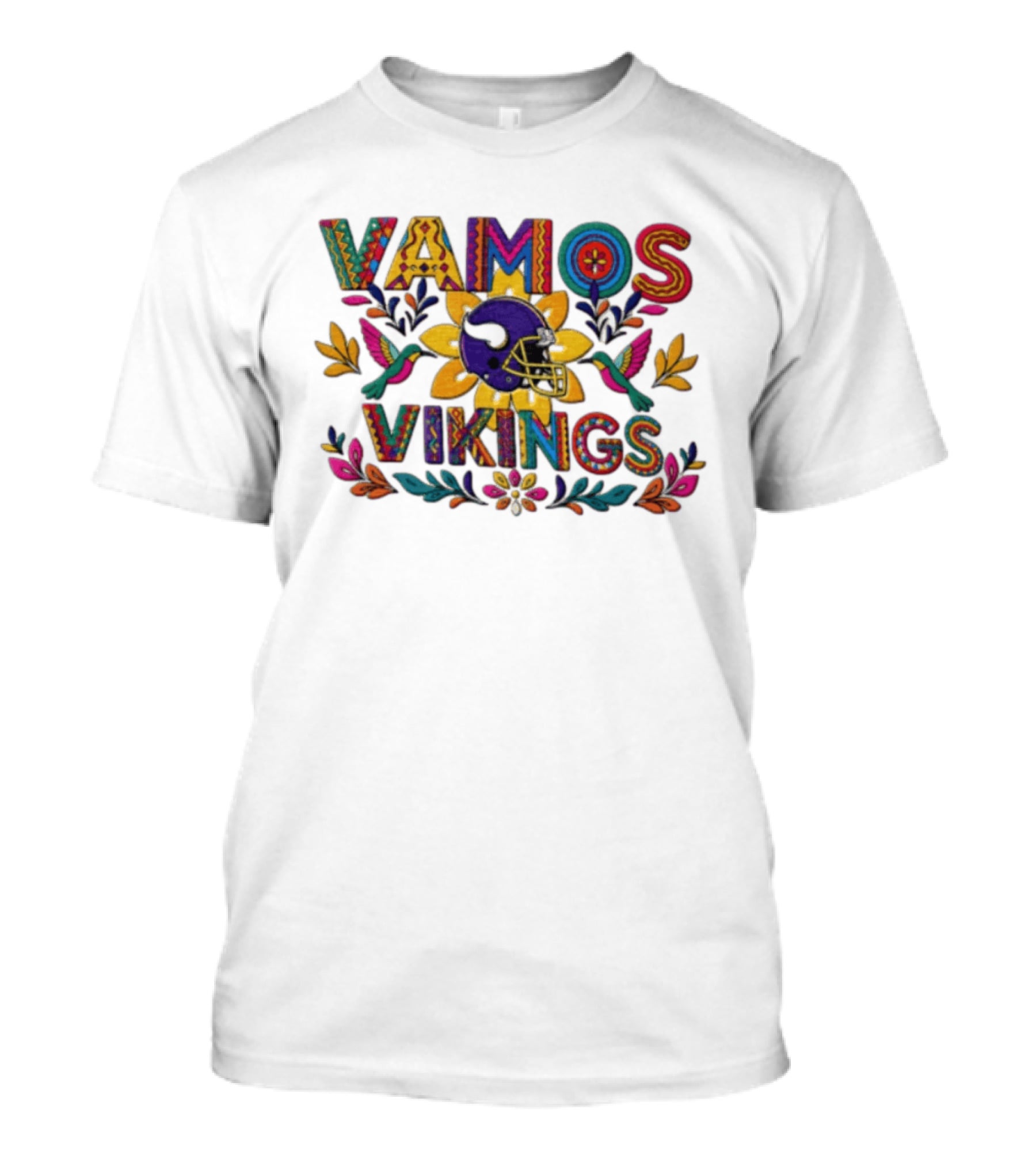 Minnesota Vikings Vamos Alebrije Football Helmet Floral T-Shirt