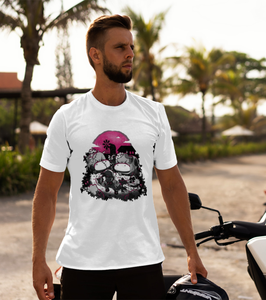 Harvest Moon Pete Zombie Farm Animals Horror Night Of The Living Farm Village T-Shirt