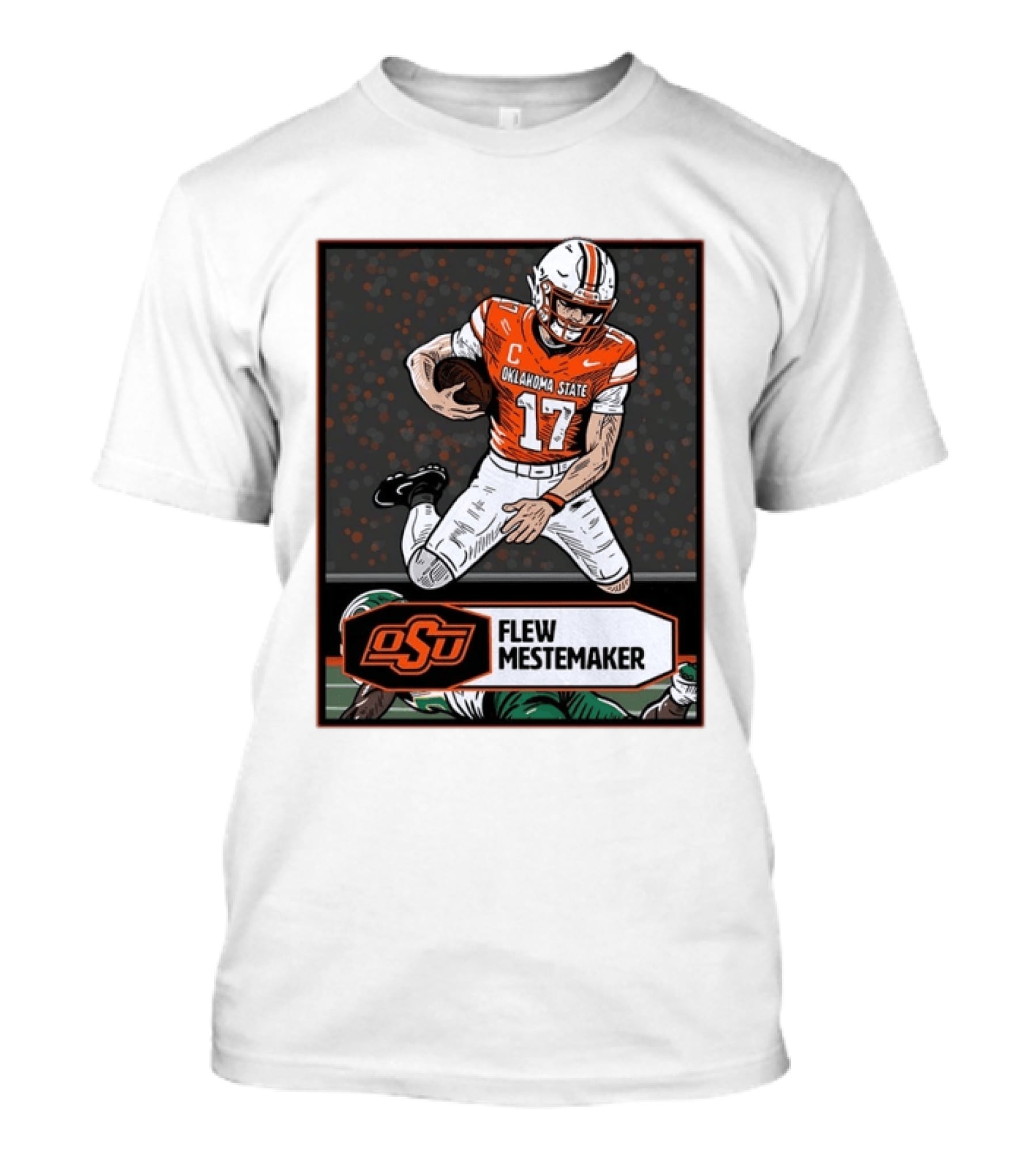 Oklahoma State Cowboys Flew Mestemaker 17 College Football Player Card T-Shirt