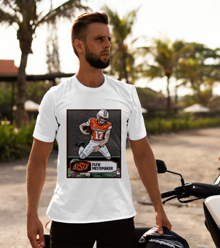 Oklahoma State Cowboys Flew Mestemaker 17 College Football Player Card T-Shirt