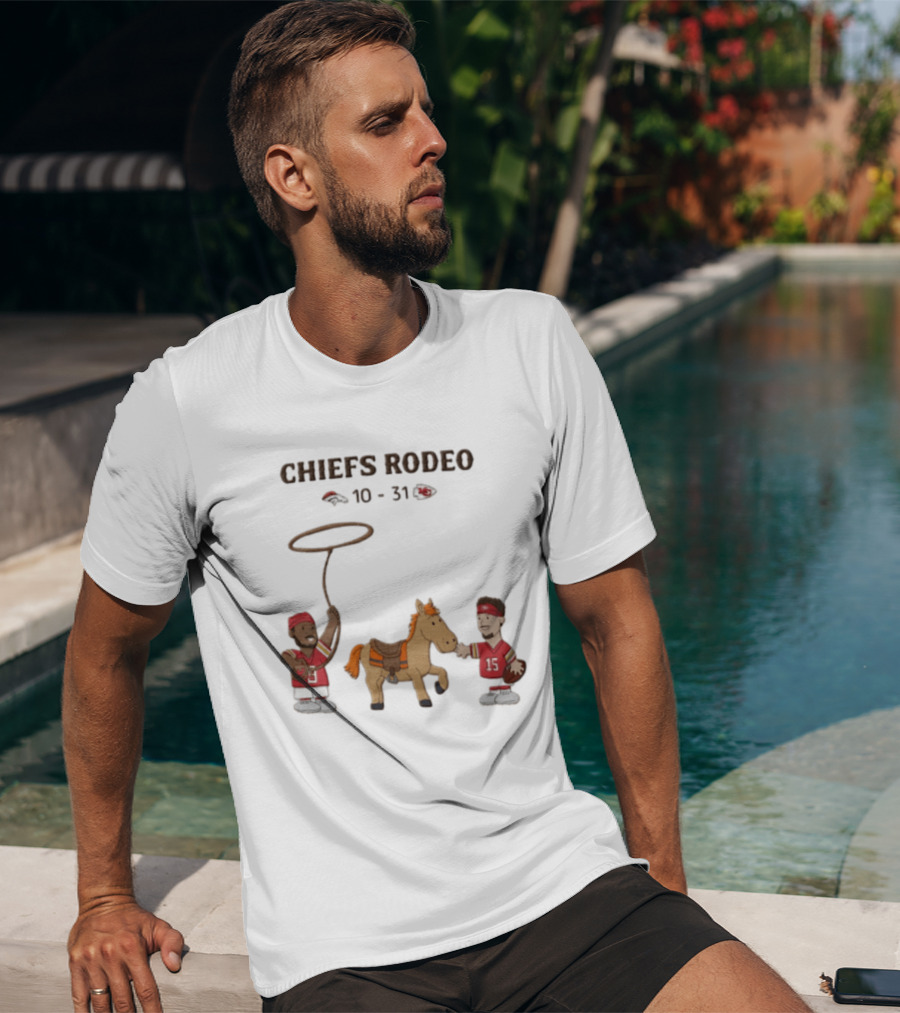 Patrick Mahomes Travis Kelce Chiefs Rodeo 10 31 Broncos T-Shirt