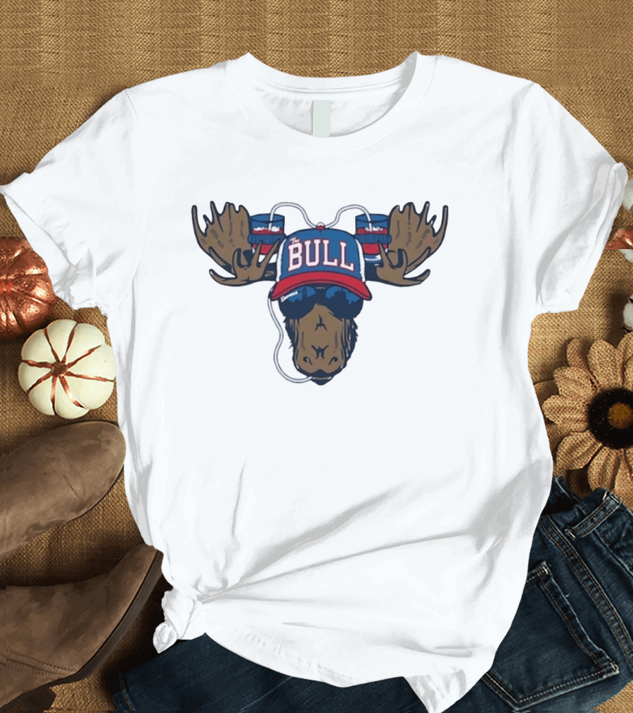 The Bull Moose Hat Beer Drinking Antlers T-Shirt