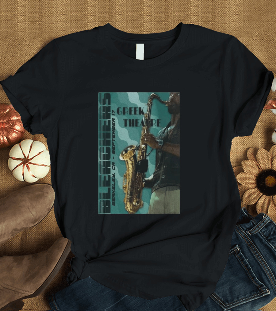 Bleachers Berkeley September 17 Greek Theatre Saxophone Player T-Shirt