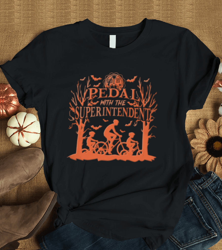 Brownsville Independent School District Pedal With The Superintendent Cycling Event Trees And Bats T-Shirt