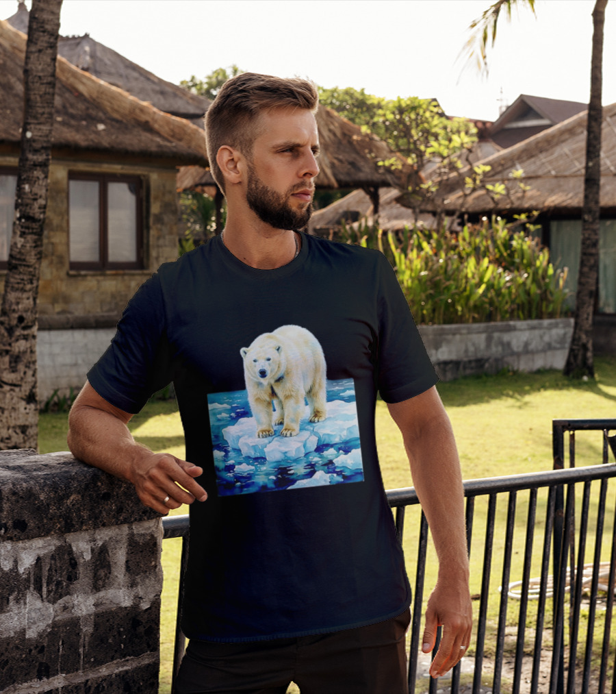 Majestic Polar Bear On Melting Iceberg Arctic Wildlife Scene T-Shirt