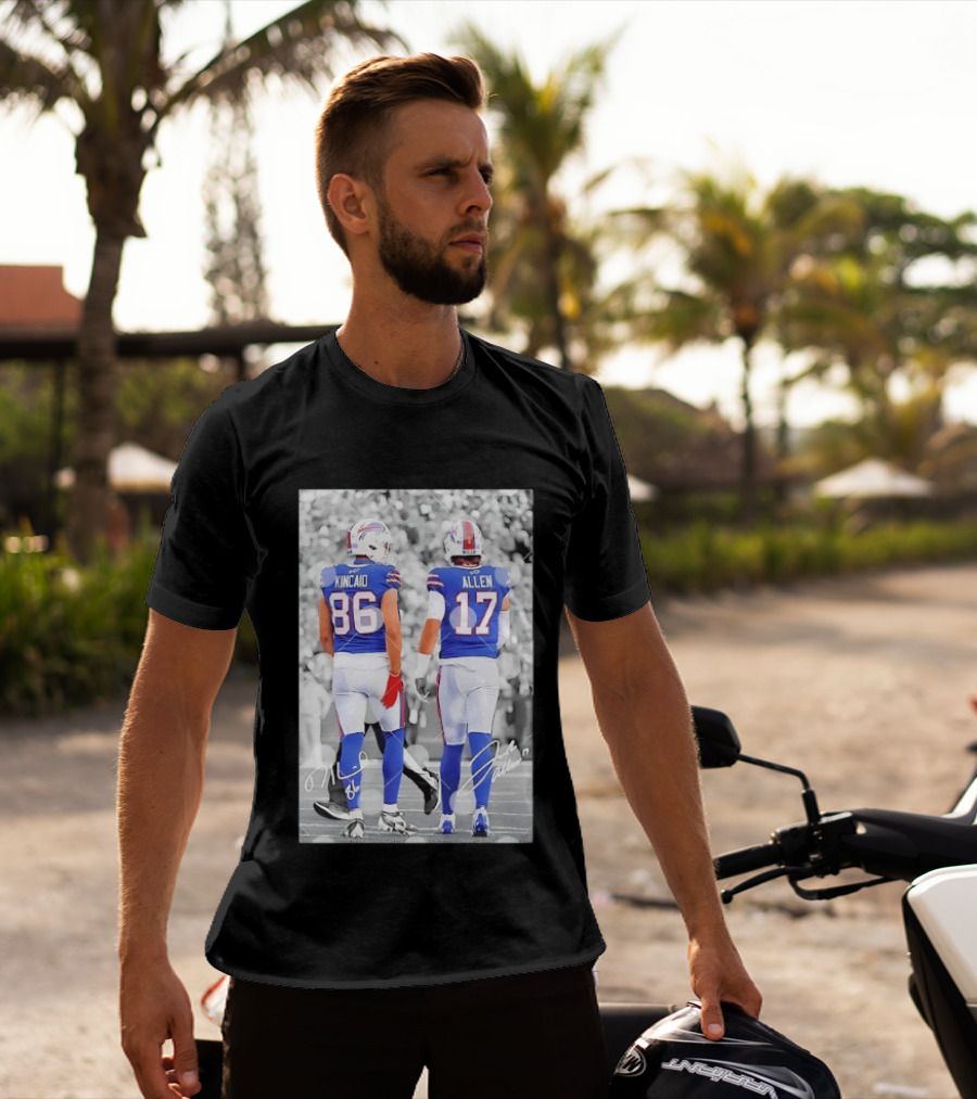 Buffalo Bills Dalton Kincaid 86 And Josh Allen 17 NFL Football Team Players T-Shirt