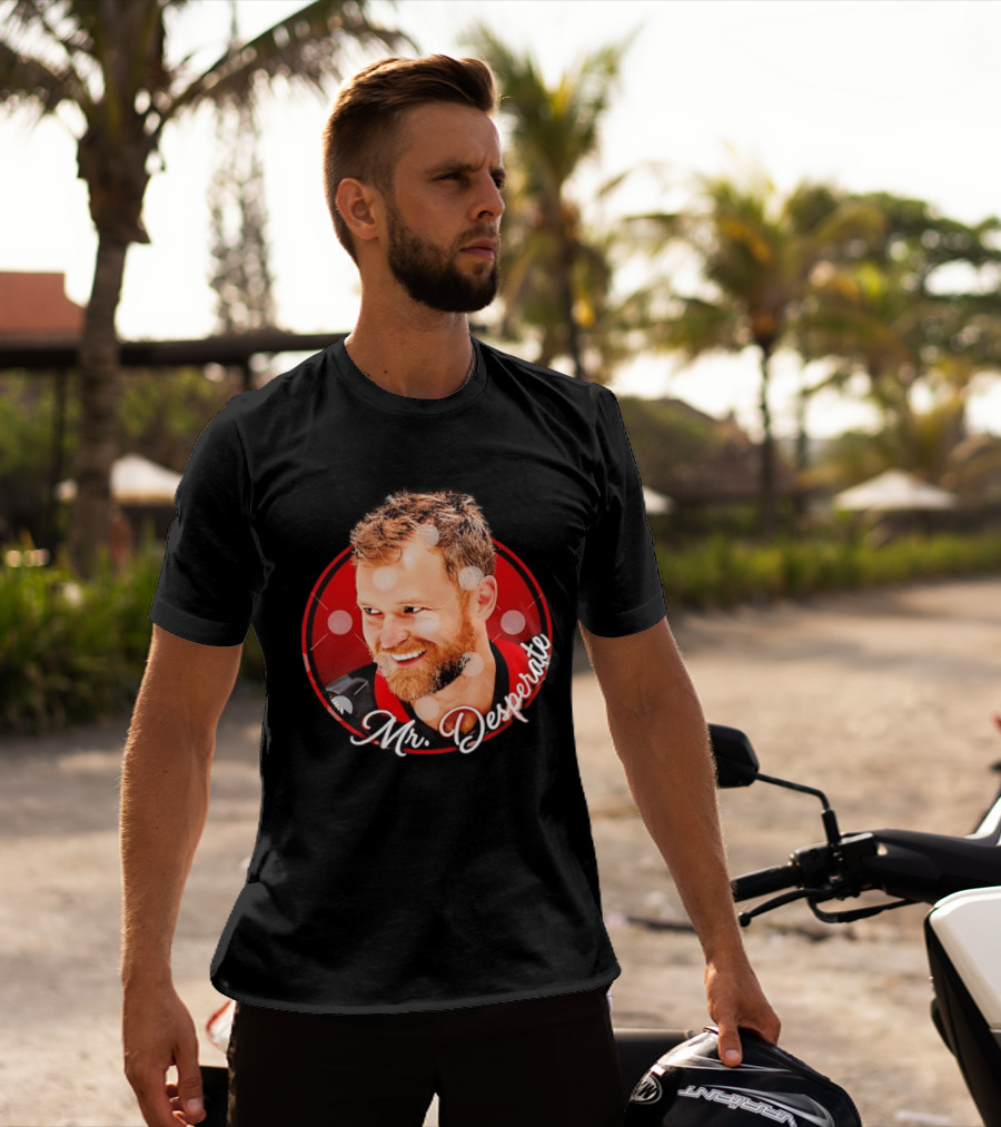 Mr Desperate Expression Hockey Player Red Circle T-Shirt