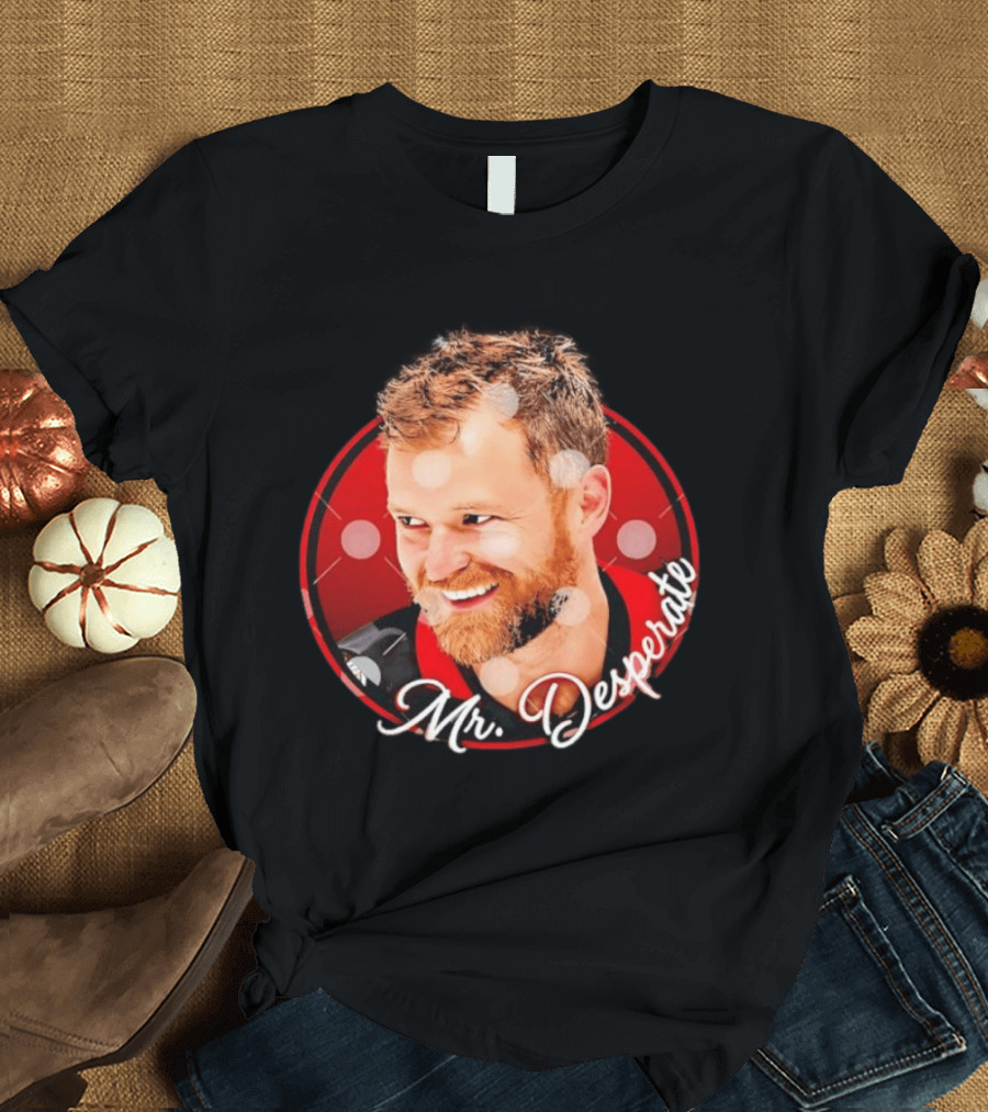 Mr Desperate Expression Hockey Player Red Circle T-Shirt